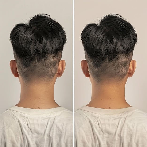 A split image showing a man's face before and after color correction. The 
