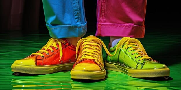 A collage showcasing various retro-inspired trainers, highlighting their unique color combinations, chunky soles, and distinct design elements, all suitable for both men and women.