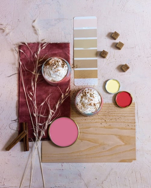 A color palette showcasing the trendy colors for unisex loungewear in Winter 2025. Includes swatches of neutral tones like cream and beige, earthy hues like muted green and brown, and jewel tones like deep burgundy and sapphire blue. The palette is arranged in a visually appealing manner to highlight the harmonious color combinations.