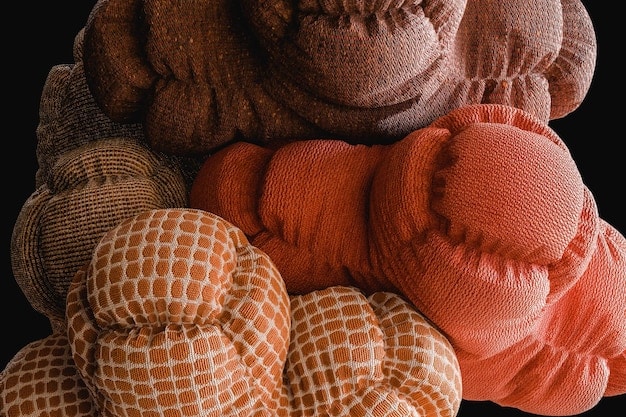 A close-up shot of various fabric swatches, showcasing different textures, weights, and drapes. The focus is on highlighting the importance of fabric choice in creating comfortable and flattering gender-neutral garments. Include wool, cotton, linen, and synthetic blends. The background is a neutral color to emphasize the fabric details.