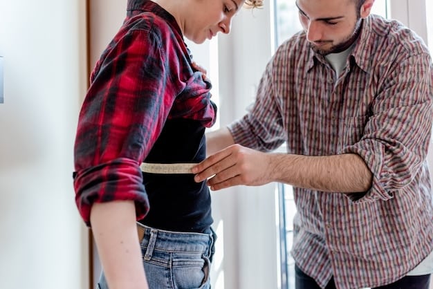 A person carefully measuring their chest with a soft measuring tape. The focus is on the proper technique for accurate measurements.