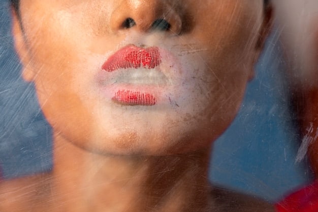 A split image showing the difference between dry, cracked lips on one side and smooth, moisturized lips on the other. The contrast highlights the effectiveness of lip balm.
