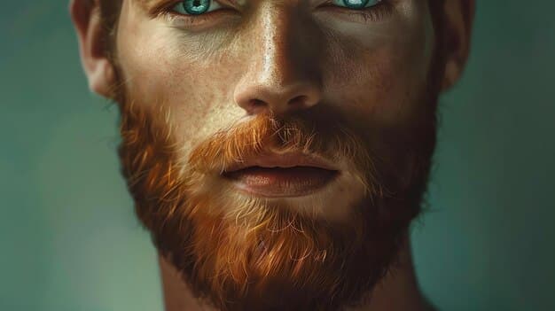 Close-up of a man's face, meticulously applying a small amount of concealer under his eye with his finger, highlighting the subtle and precise nature of the 