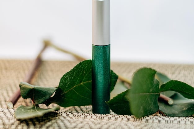 A clean, sleek men's color-correcting concealer stick with a subtle green tint, placed on a modern stone surface next to a fresh towel, highlighting its discreet and effective design. The lighting is soft and professional.