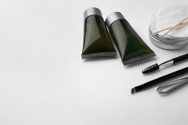 Array of diverse brow gel products for men, neatly arranged on a minimalist background, highlighting different brands and packaging for comparison