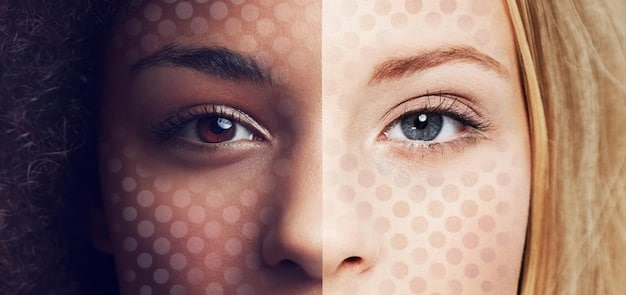 A split image showing the difference between skin cells of a young person versus an older person. The young skin cells are plump and organized, while the older skin cells are more irregular and damaged. Show the truth about anti-aging creams and why they are needed.