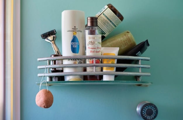 A variety of shaving creams and gels displayed on a shelf in a bathroom. Different brands and types are visible, emphasizing the importance of choosing the right product for sensitive skin. The creams promise Ingrown Hairs Be Gone: Expert Shaving Tips for Men.