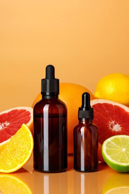 A product shot of three different Vitamin C serums, each with a different label and packaging, showcasing various formulations and brands. The focus is on the texture and consistency of the serums, emphasizing their lightness and absorbency, supporting the idea of The Benefits of Vitamin C Serum for Men's Skin: Brighter Skin in 30 Days.