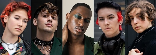 A collage of male celebrities and influencers confidently wearing makeup. The images include diverse makeup styles, from subtle enhancements to bold, artistic looks. The collage represents the growing acceptance and normalization of men's makeup, aligning with Is Genderless Beauty Here to Stay? Analyzing the Impact on Men's Makeup Trends.