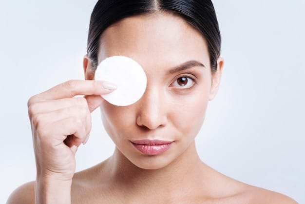 A close-up shot of micellar water being applied to a cotton pad, ready to remove makeup. This image highlights the gentle yet effective nature of micellar water, a key recommendation in The Ultimate Guide to Men's Makeup Removers in 2025: Which One Removes All Traces in Under 60 Seconds?.