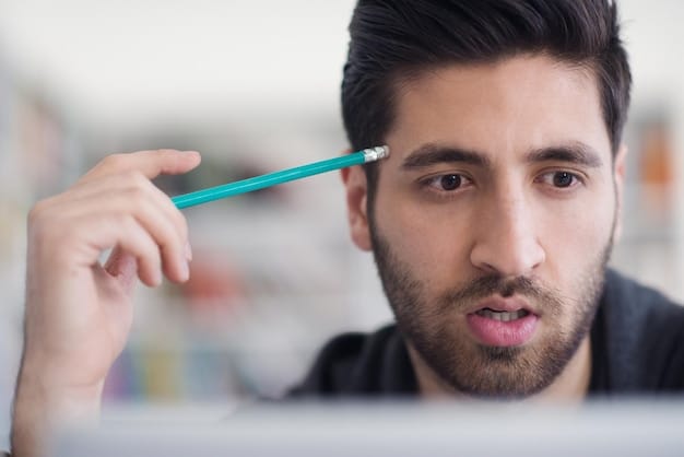 A close-up shot of a man expertly applying brow gel with an angled brush, focusing on precision and natural enhancement. The background is blurred, highlighting the action.